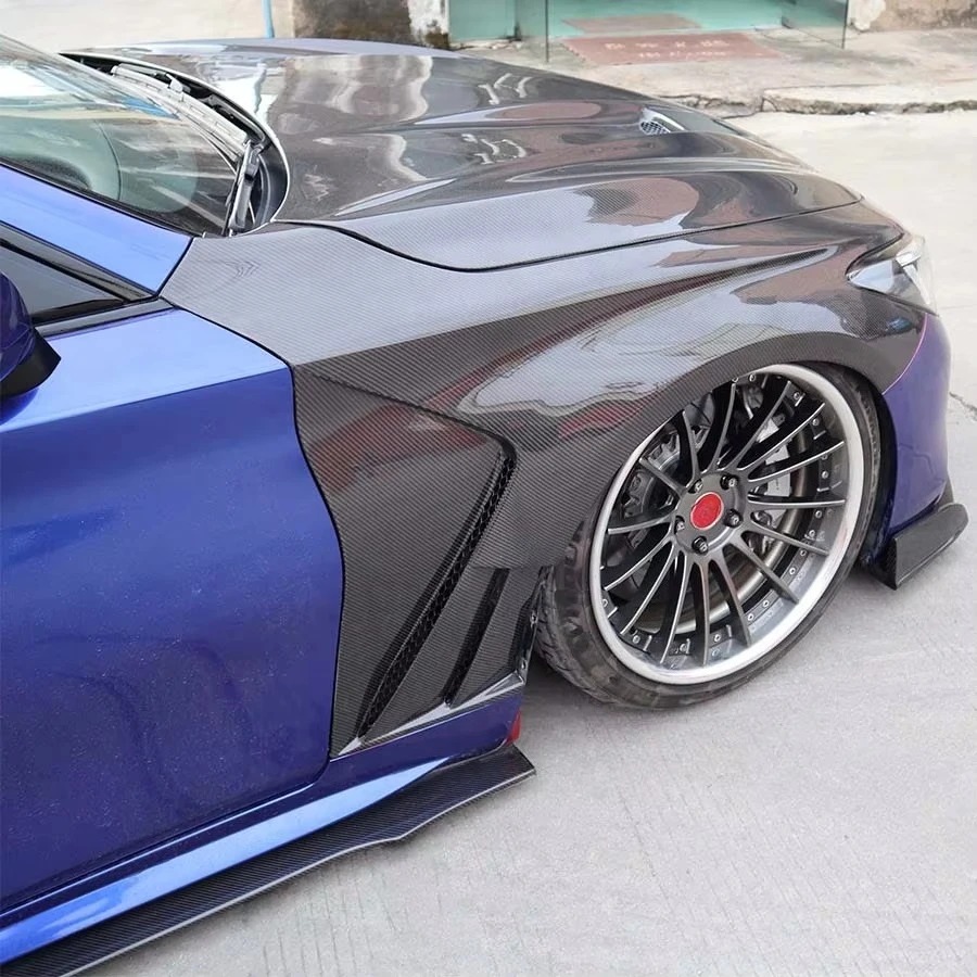 Ventilated Side Fenders for Q60s Coupe 2 Door Sedan-Semi-Carbon Fiber 100% Fit